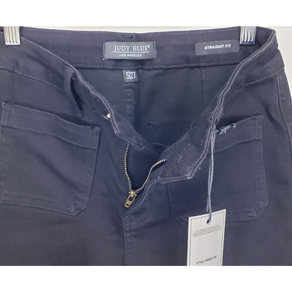 NWT JUDY BLUE Straight Fit Dark Wash Black Denim Jeans Size 5/27~ *Minor Flaw* - Picture 2 of 14